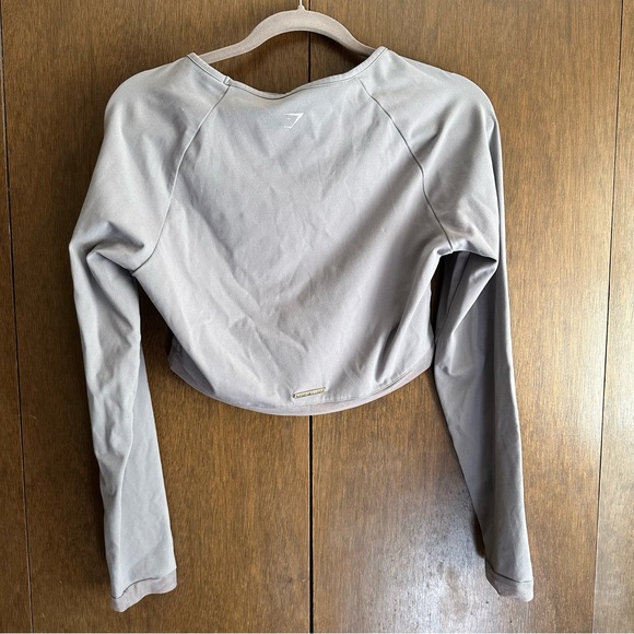 Gymshark x Whitney Simmons V1 Women’s Gray Long Sleeve Cropped Workout Top XL - Picture 11 of 14
